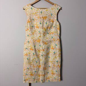 2/$30 Pendleton Yellow Floral Sleeveless Sheath Dress 10
